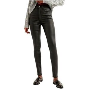 Abercrombie & Fitch Black Coated Pants The 90s Slim Straight - Size 4R